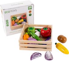 medines darzoves - EcoToys Wooden Chopping Vegetables - 1 nuotrauka