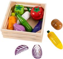 medines darzoves - EcoToys Wooden Chopping Vegetables - 3 nuotrauka