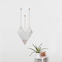 3 daliu veidrodis - Sieninis veidrodis su grandine Umbra Dima, 3 dalių, 29x17 cm - 8 nuotrauka