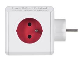 powercube - Allocacoc PowerCube Original Power Extension White/Red - 4 nuotrauka