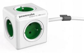 powercube - Allocacoc PowerCube Extended Type E 1.5m White/Green - 1 nuotrauka