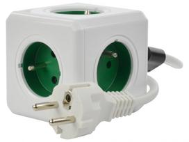 powercube - Allocacoc PowerCube Extended Type E 1.5m White/Green - 3 nuotrauka