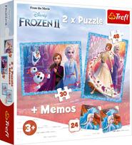 frozen puzzle - Trefl Memo & Puzzles Disney Frozen II 30/48pcs 90814 - 1 nuotrauka