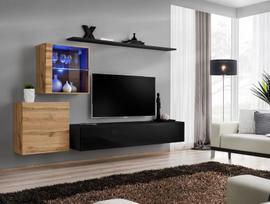 ASM Switch XV Living Room Wall Unit Set Wotan Oak/Black
