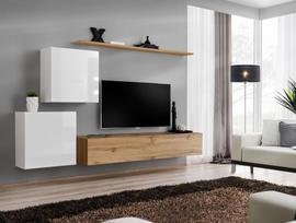 ASM Switch V Wall Unit White/Wotan Oak