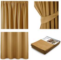 naktines uzuolaidos blackout - AmeliaHome Pleat Blackout Curtains Mustard 140x245cm - 2 nuotrauka