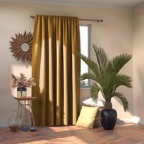 naktines uzuolaidos blackout - AmeliaHome Pleat Blackout Curtains Mustard 140x245cm - 3 nuotrauka
