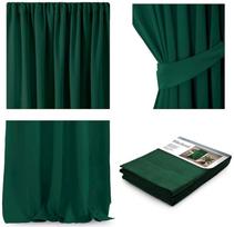 uzuolaidos blackout - AmeliaHome Pleat Blackout Curtains Dark Green 140x270cm - 2 nuotrauka