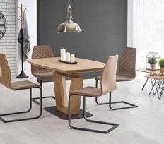 azuolo faneruote - Valgomojo stalas Halmar Blacky 2 Oak, 1600 - 2200x900x760 mm - 2 nuotrauka