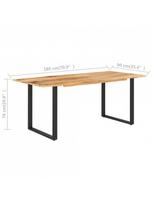 pigu lt valgomojo stalai - Valgomojo stalas VLX Solid Acacia Wood 286472, šviesiai ruda/medžio, 1800 mm x 900 mm x 760 mm - 7 nuotrauka