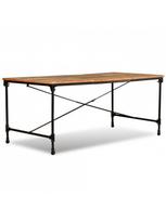 masyvo stalas 1800 - Valgomojo stalas VLX Solid Reclaimed Wood 243995, rudas/įvairių spalvų, 1800 mm x 900 mm x 760 mm - 2 nuotrauka