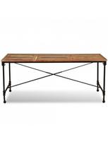 masyvo stalas 1800 - Valgomojo stalas VLX Solid Reclaimed Wood 243995, rudas/įvairių spalvų, 1800 mm x 900 mm x 760 mm - 3 nuotrauka