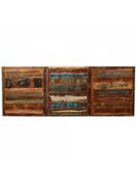 masyvo stalas 1800 - Valgomojo stalas VLX Solid Reclaimed Wood 243995, rudas/įvairių spalvų, 1800 mm x 900 mm x 760 mm - 4 nuotrauka