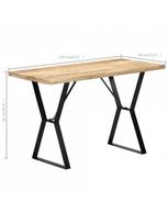 pigu lt valgomojo stalai - Valgomojo stalas VLX Solid Mango Wood 247949, šviesiai ruda/medžio, 1200 mm x 600 mm x 760 mm - 7 nuotrauka