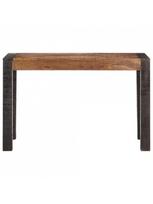 tamsinti akiniai - Valgomojo stalas VLX Solid Rough Mango Wood 289653, tamsiai ruda, 1200 mm x 600 mm x 760 mm - 2 nuotrauka