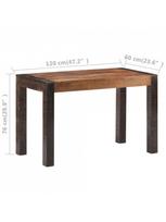 tamsinti akiniai - Valgomojo stalas VLX Solid Rough Mango Wood 289653, tamsiai ruda, 1200 mm x 600 mm x 760 mm - 4 nuotrauka