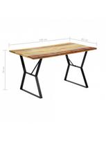 rudas valgomasis stalas - Valgomojo stalas VLX Solid Reclaimed Wood 247948, šviesiai ruda, 1400 mm x 800 mm x 760 mm - 6 nuotrauka