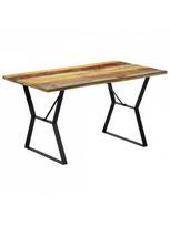 rudas valgomasis stalas - Valgomojo stalas VLX Solid Reclaimed Wood 247948, šviesiai ruda, 1400 mm x 800 mm x 760 mm - 8 nuotrauka