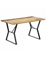 rudas valgomasis stalas - Valgomojo stalas VLX Solid Reclaimed Wood 247948, šviesiai ruda, 1400 mm x 800 mm x 760 mm - 9 nuotrauka