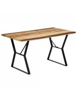 rudas valgomasis stalas - Valgomojo stalas VLX Solid Reclaimed Wood 247948, šviesiai ruda, 1400 mm x 800 mm x 760 mm - 10 nuotrauka