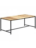 medzio masyvo stalai - Valgomojo stalas VLX Solid Rough Mango 247810, juodas/medžio, 1800 mm x 900 mm x 750 mm - 1 nuotrauka
