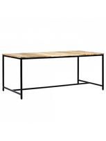 medzio masyvo stalai - Valgomojo stalas VLX Solid Rough Mango 247810, juodas/medžio, 1800 mm x 900 mm x 750 mm - 4 nuotrauka