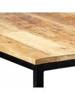 medzio masyvo stalai - Valgomojo stalas VLX Solid Rough Mango 247810, juodas/medžio, 1800 mm x 900 mm x 750 mm - 6 nuotrauka