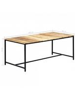 medzio masyvo stalai - Valgomojo stalas VLX Solid Rough Mango 247810, juodas/medžio, 1800 mm x 900 mm x 750 mm - 7 nuotrauka
