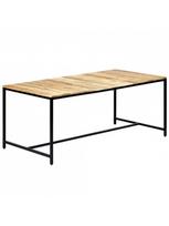 medzio masyvo stalai - Valgomojo stalas VLX Solid Rough Mango 247810, juodas/medžio, 1800 mm x 900 mm x 750 mm - 9 nuotrauka