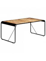 masyvo stalas 1800 - Valgomojo stalas VLX Solid Rough Mango Wood, rudas/juodas, 1800 mm x 900 mm x 760 mm - 2 nuotrauka