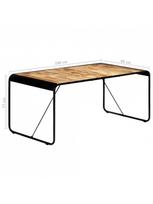 masyvo stalas 1800 - Valgomojo stalas VLX Solid Rough Mango Wood, rudas/juodas, 1800 mm x 900 mm x 760 mm - 7 nuotrauka