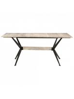 Valgomojo stalas VLX Solid Mango Wood 321688, juodas/medžio, 1800 mm x 900 mm x 760 mm