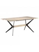 masyvo stalas 1800 - Valgomojo stalas VLX Solid Mango Wood 321688, juodas/medžio, 1800 mm x 900 mm x 760 mm - 2 nuotrauka