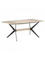 masyvo stalas 1800 - Valgomojo stalas VLX Solid Mango Wood 321688, juodas/medžio, 1800 mm x 900 mm x 760 mm - 8 nuotrauka