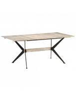 masyvo stalas 1800 - Valgomojo stalas VLX Solid Mango Wood 321688, juodas/medžio, 1800 mm x 900 mm x 760 mm - 9 nuotrauka