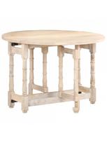 masyvo stalas apvalus - Valgomojo stalas VLX Solid Mango Wood 321700, šviesiai ruda, 1100 mm x 1100 mm x 760 mm - 2 nuotrauka