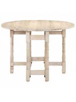 masyvo stalas apvalus - Valgomojo stalas VLX Solid Mango Wood 321700, šviesiai ruda, 1100 mm x 1100 mm x 760 mm - 4 nuotrauka