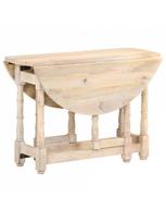 masyvo stalas apvalus - Valgomojo stalas VLX Solid Mango Wood 321700, šviesiai ruda, 1100 mm x 1100 mm x 760 mm - 5 nuotrauka