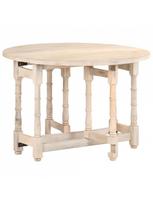 masyvo stalas apvalus - Valgomojo stalas VLX Solid Mango Wood 321700, šviesiai ruda, 1100 mm x 1100 mm x 760 mm - 9 nuotrauka