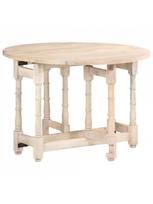 masyvo stalas apvalus - Valgomojo stalas VLX Solid Mango Wood 321700, šviesiai ruda, 1100 mm x 1100 mm x 760 mm - 10 nuotrauka