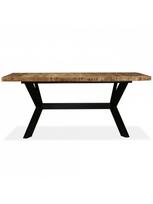 akiniu kojeles - Valgomojo stalas VLX Solid Mango Wood 244805, rudas/medžio, 1800 mm x 900 mm x 760 mm - 5 nuotrauka