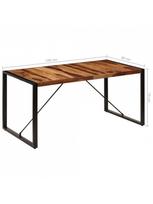 tamsinti akiniai - Valgomojo stalas VLX Solid Sheesham Wood 247419, tamsiai ruda, 1600 mm x 800 mm x 750 mm - 5 nuotrauka