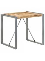 Valgomojo stalas VLX Rough Mango Wood 321603, sidabro/medžio, 800 mm x 800 mm x 750 mm