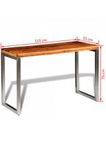 stalas pietu - Valgomojo stalas VLX Solid Sheesham Wood 242126, rudas, 1150 mm x 550 mm x 760 mm - 7 nuotrauka