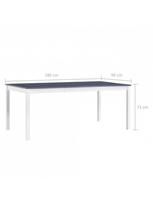 dino mask - Valgomojo stalas VLX Dining Table 283406, baltas/pilkas, 1800 mm x 900 mm x 730 mm - 5 nuotrauka