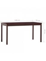 tamsinti akiniai - Valgomojo stalas VLX Pinewood 283401, tamsiai ruda, 1400 mm x 700 mm x 730 mm - 6 nuotrauka