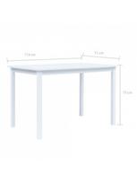 pigu lt valgomojo stalai - Valgomojo stalas VLX Dining Table 247362, baltas, 1140 mm x 710 mm x 750 mm - 5 nuotrauka