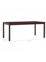 tamsinti akiniai - Valgomojo stalas VLX Pinewood, tamsiai ruda, 1800 mm x 900 mm x 730 mm - 5 nuotrauka