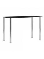 grudinto stiklo stalas - Valgomojo stalas VLX Tempered Glass, juodas, 1200 mm x 600 mm x 750 mm - 1 nuotrauka