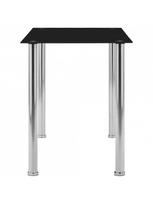 grudinto stiklo stalas - Valgomojo stalas VLX Tempered Glass, juodas, 1200 mm x 600 mm x 750 mm - 3 nuotrauka